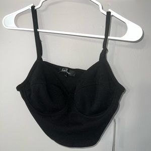 Black cropped tank top